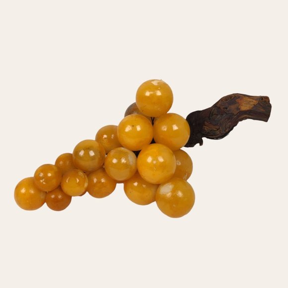Vintage MCM Italian Alabaster Stone Grapes Grape Cluster Driftwood Stem LARGE 15 - Picture 6 of 11